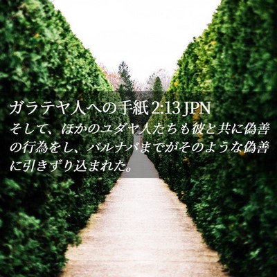 Picture 02 - ガラテヤ人への手紙 2:13 JPN - そして、ほかのユダヤ人たちも彼と - Bible Verse Picture