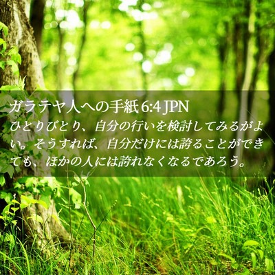 Picture 02 - ガラテヤ人への手紙 6:4 JPN - ひとりびとり、自分の行いを検討し - Bible Verse Picture