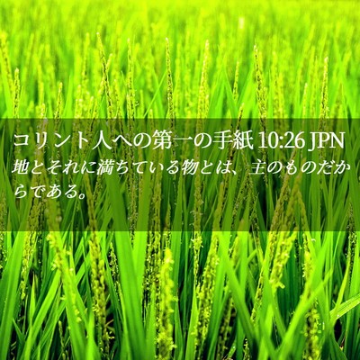Picture 02 - コリント人への第一の手紙 10:26 JPN - 地とそれに満ちている物とは、主の - Bible Verse Picture