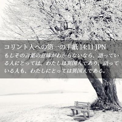 Picture 02 - コリント人への第一の手紙 14:11 JPN - もしその言葉の意味がわからないな - Bible Verse Picture