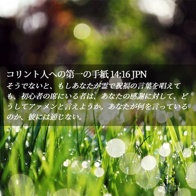 Picture 02 - コリント人への第一の手紙 14:16 JPN - そうでないと、もしあなたが霊で祝 - Bible Verse Picture