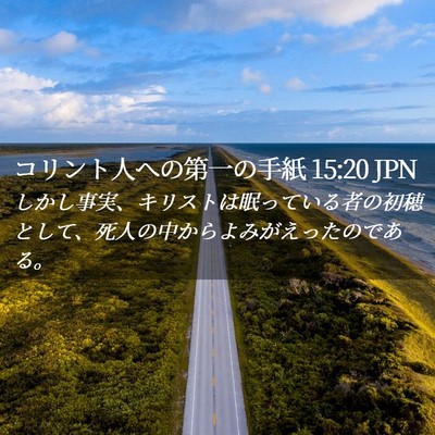 Picture 02 - コリント人への第一の手紙 15:20 JPN - しかし事実、キリストは眠っている - Bible Verse Picture