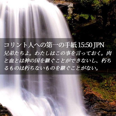 Picture 02 - コリント人への第一の手紙 15:50 JPN - 兄弟たちよ。わたしはこの事を言っ - Bible Verse Picture