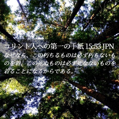 Picture 02 - コリント人への第一の手紙 15:53 JPN - なぜなら、この朽ちるものは必ず朽 - Bible Verse Picture