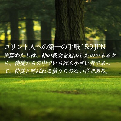 Picture 02 - コリント人への第一の手紙 15:9 JPN - 実際わたしは、神の教会を迫害した - Bible Verse Picture