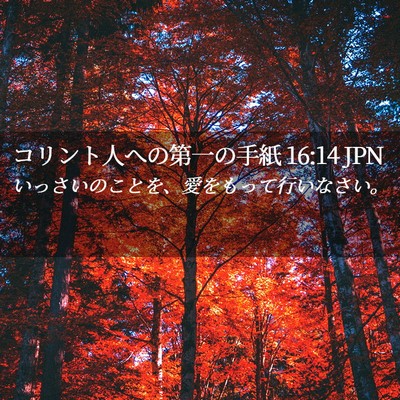 Picture 02 - コリント人への第一の手紙 16:14 JPN - いっさいのことを、愛をもって行い - Bible Verse Picture