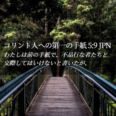 Picture 02 - コリント人への第一の手紙 5:9 JPN - わたしは前の手紙で、不品行な者た - Bible Verse Picture