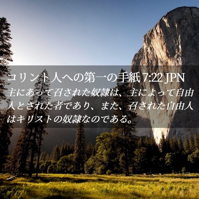 Picture 02 - コリント人への第一の手紙 7:22 JPN - 主にあって召された奴隷は、主によ - Bible Verse Picture