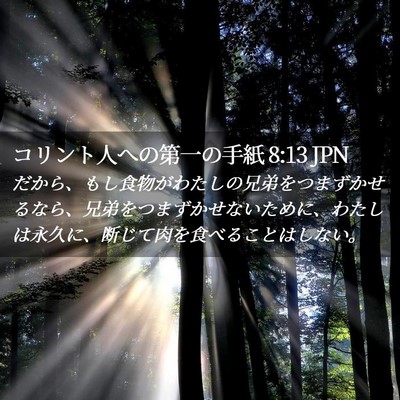 Picture 02 - コリント人への第一の手紙 8:13 JPN - だから、もし食物がわたしの兄弟を - Bible Verse Picture