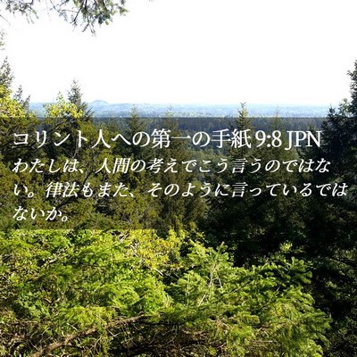 Picture 02 - コリント人への第一の手紙 9:8 JPN - わたしは、人間の考えでこう言うの - Bible Verse Picture