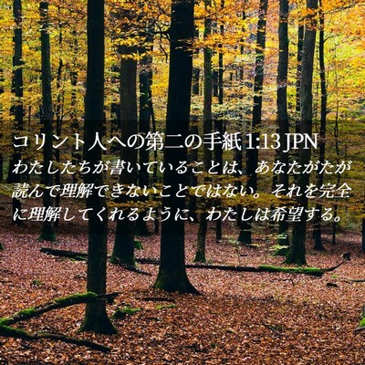 Picture 02 - コリント人への第二の手紙 1:13 JPN - わたしたちが書いていることは、あ - Bible Verse Picture