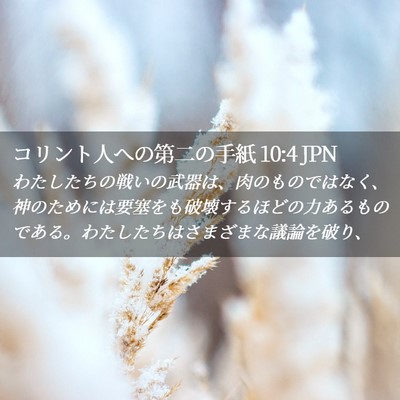 Picture 02 - コリント人への第二の手紙 10:4 JPN - わたしたちの戦いの武器は、肉のも - Bible Verse Picture