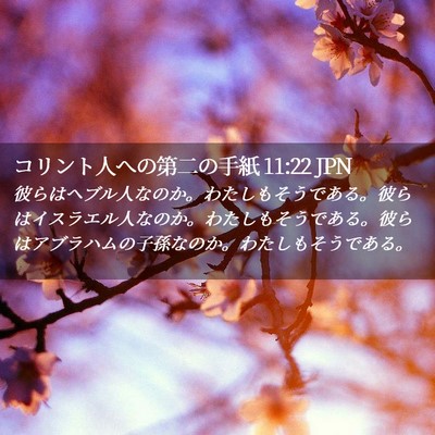 Picture 02 - コリント人への第二の手紙 11:22 JPN - 彼らはヘブル人なのか。わたしもそ - Bible Verse Picture