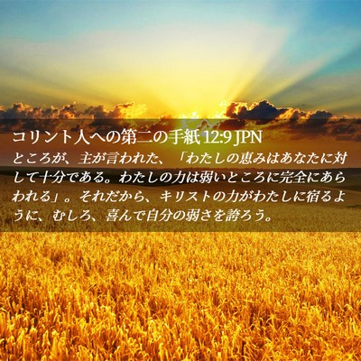 Picture 02 - コリント人への第二の手紙 12:9 JPN - ところが、主が言われた、「わたし - Bible Verse Picture