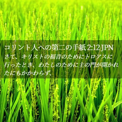 Picture 02 - コリント人への第二の手紙 2:12 JPN - さて、キリストの福音のためにトロ - Bible Verse Picture