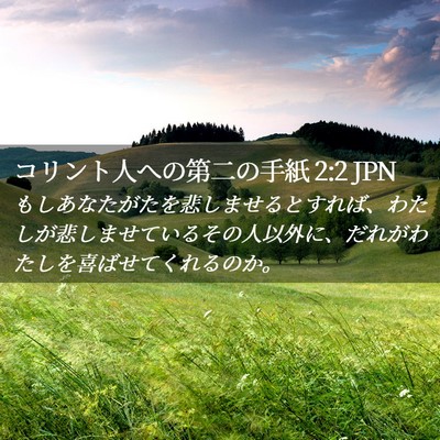 Picture 02 - コリント人への第二の手紙 2:2 JPN - もしあなたがたを悲しませるとすれ - Bible Verse Picture