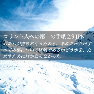 Picture 02 - コリント人への第二の手紙 2:9 JPN - わたしが書きおくったのも、あなた - Bible Verse Picture