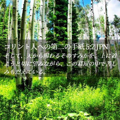Picture 02 - コリント人への第二の手紙 5:2 JPN - そして、天から賜わるそのすみかを - Bible Verse Picture