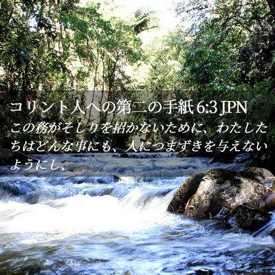 Picture 02 - コリント人への第二の手紙 6:3 JPN - この務がそしりを招かないために、 - Bible Verse Picture
