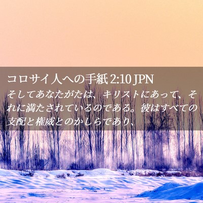 Picture 02 - コロサイ人への手紙 2:10 JPN - そしてあなたがたは、キリストにあ - Bible Verse Picture