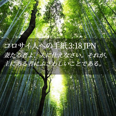 Picture 02 - コロサイ人への手紙 3:18 JPN - 妻たる者よ、夫に仕えなさい。それ - Bible Verse Picture