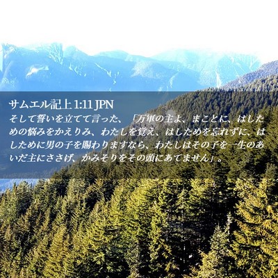 Picture 02 - サムエル記上 1:11 JPN - そして誓いを立てて言った、「万軍 - Bible Verse Picture