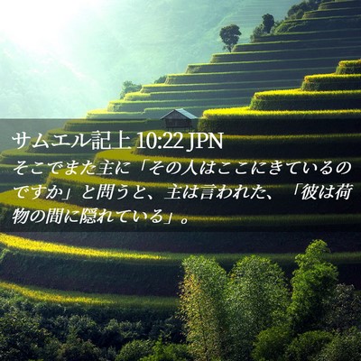 Picture 02 - サムエル記上 10:22 JPN - そこでまた主に「その人はここにき - Bible Verse Picture