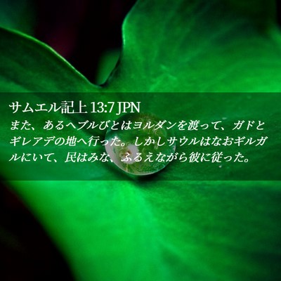 Picture 02 - サムエル記上 13:7 JPN - また、あるヘブルびとはヨルダンを - Bible Verse Picture