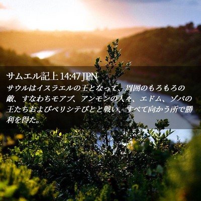 Picture 02 - サムエル記上 14:47 JPN - サウルはイスラエルの王となって、 - Bible Verse Picture