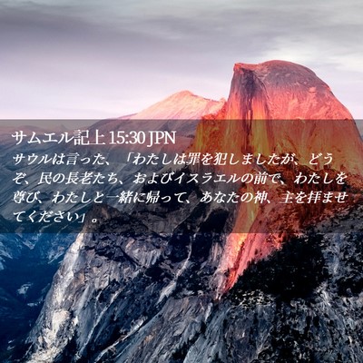Picture 02 - サムエル記上 15:30 JPN - サウルは言った、「わたしは罪を犯 - Bible Verse Picture