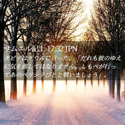 Picture 02 - サムエル記上 17:32 JPN - ダビデはサウルに言った、「だれも - Bible Verse Picture