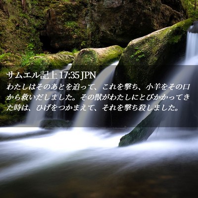 Picture 02 - サムエル記上 17:35 JPN - わたしはそのあとを追って、これを - Bible Verse Picture