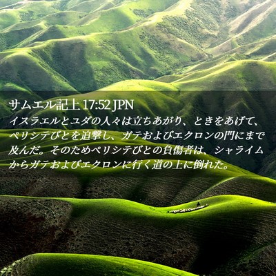 Picture 02 - サムエル記上 17:52 JPN - イスラエルとユダの人々は立ちあが - Bible Verse Picture