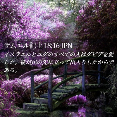 Picture 02 - サムエル記上 18:16 JPN - イスラエルとユダのすべての人はダ - Bible Verse Picture