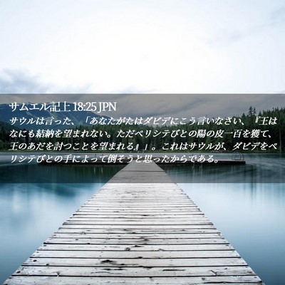 Picture 02 - サムエル記上 18:25 JPN - サウルは言った、「あなたがたはダ - Bible Verse Picture