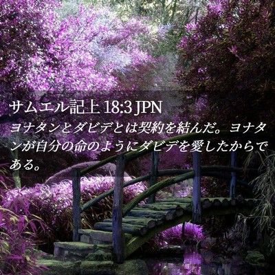 Picture 02 - サムエル記上 18:3 JPN - ヨナタンとダビデとは契約を結んだ - Bible Verse Picture