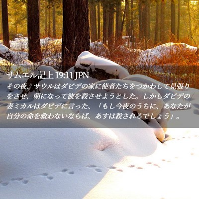 Picture 02 - サムエル記上 19:11 JPN - その夜、サウルはダビデの家に使者 - Bible Verse Picture