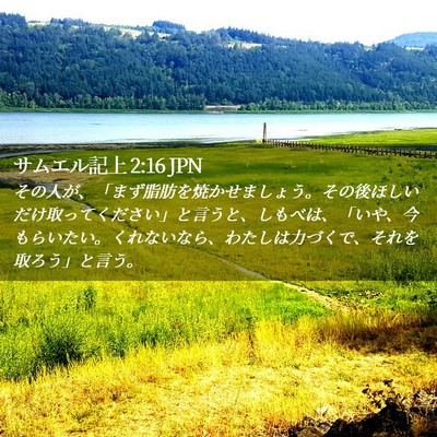 Picture 02 - サムエル記上 2:16 JPN - その人が、「まず脂肪を焼かせまし - Bible Verse Picture