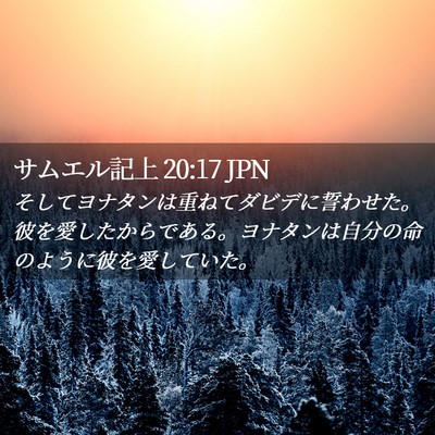 Picture 02 - サムエル記上 20:17 JPN - そしてヨナタンは重ねてダビデに誓 - Bible Verse Picture