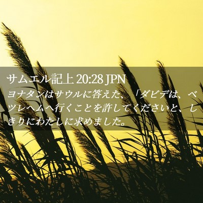 Picture 02 - サムエル記上 20:28 JPN - ヨナタンはサウルに答えた、「ダビ - Bible Verse Picture