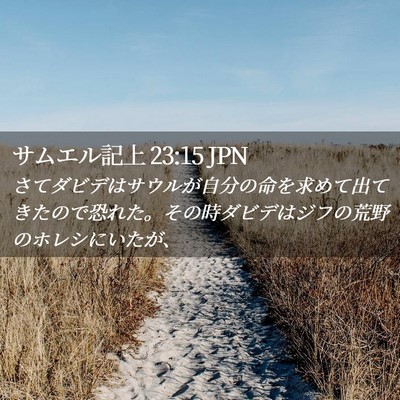 Picture 02 - サムエル記上 23:15 JPN - さてダビデはサウルが自分の命を求 - Bible Verse Picture
