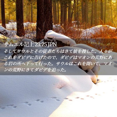 Picture 02 - サムエル記上 23:25 JPN - そしてサウルとその従者たちはきて - Bible Verse Picture