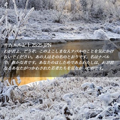Picture 02 - サムエル記上 25:25 JPN - わが君よ、どうぞ、このよこしまな - Bible Verse Picture