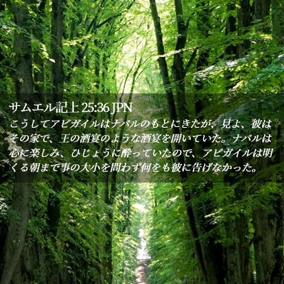 Picture 02 - サムエル記上 25:36 JPN - こうしてアビガイルはナバルのもと - Bible Verse Picture