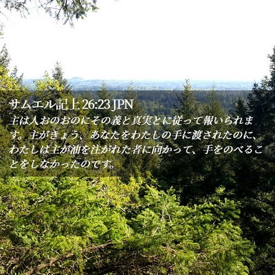 Picture 02 - サムエル記上 26:23 JPN - 主は人おのおのにその義と真実とに - Bible Verse Picture