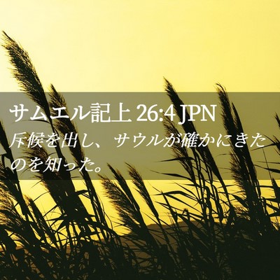 Picture 02 - サムエル記上 26:4 JPN - 斥候を出し、サウルが確かにきたの - Bible Verse Picture