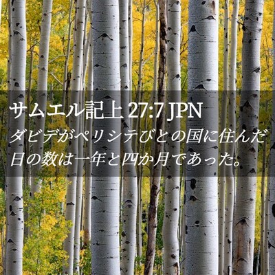 Picture 02 - サムエル記上 27:7 JPN - ダビデがペリシテびとの国に住んだ - Bible Verse Picture