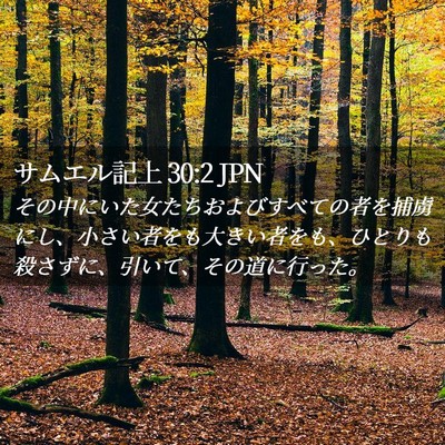 Picture 02 - サムエル記上 30:2 JPN - その中にいた女たちおよびすべての - Bible Verse Picture
