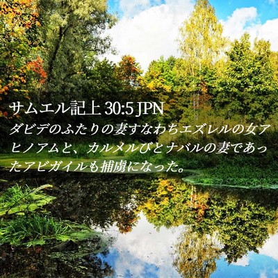 Picture 02 - サムエル記上 30:5 JPN - ダビデのふたりの妻すなわちエズレ - Bible Verse Picture