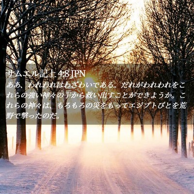 Picture 02 - サムエル記上 4:8 JPN - ああ、われわれはわざわいである。 - Bible Verse Picture